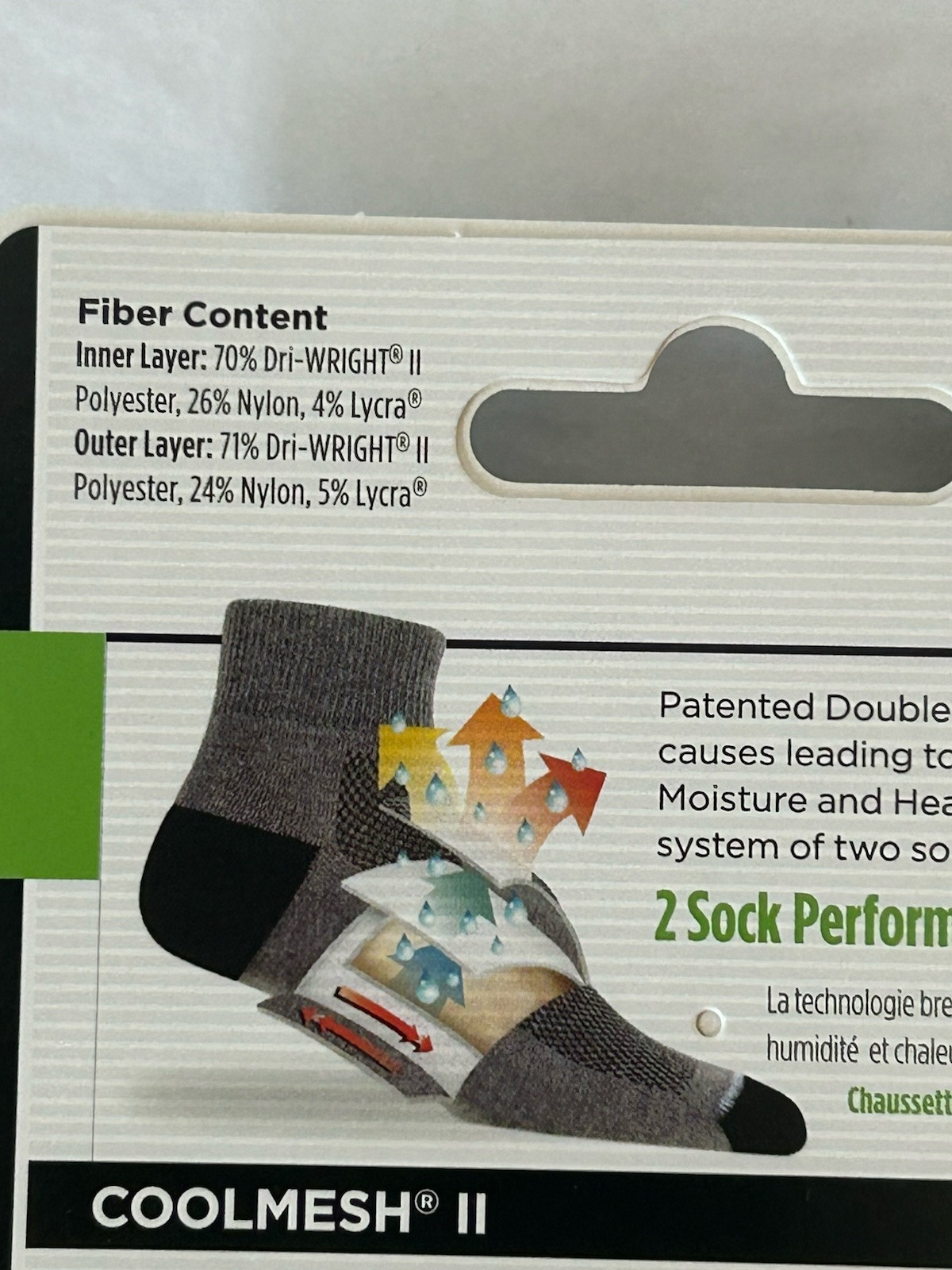 New Wrightsock KIDS Cool Mesh II Double Layer No Blisters 2-PAIR Size LARGE (U2)