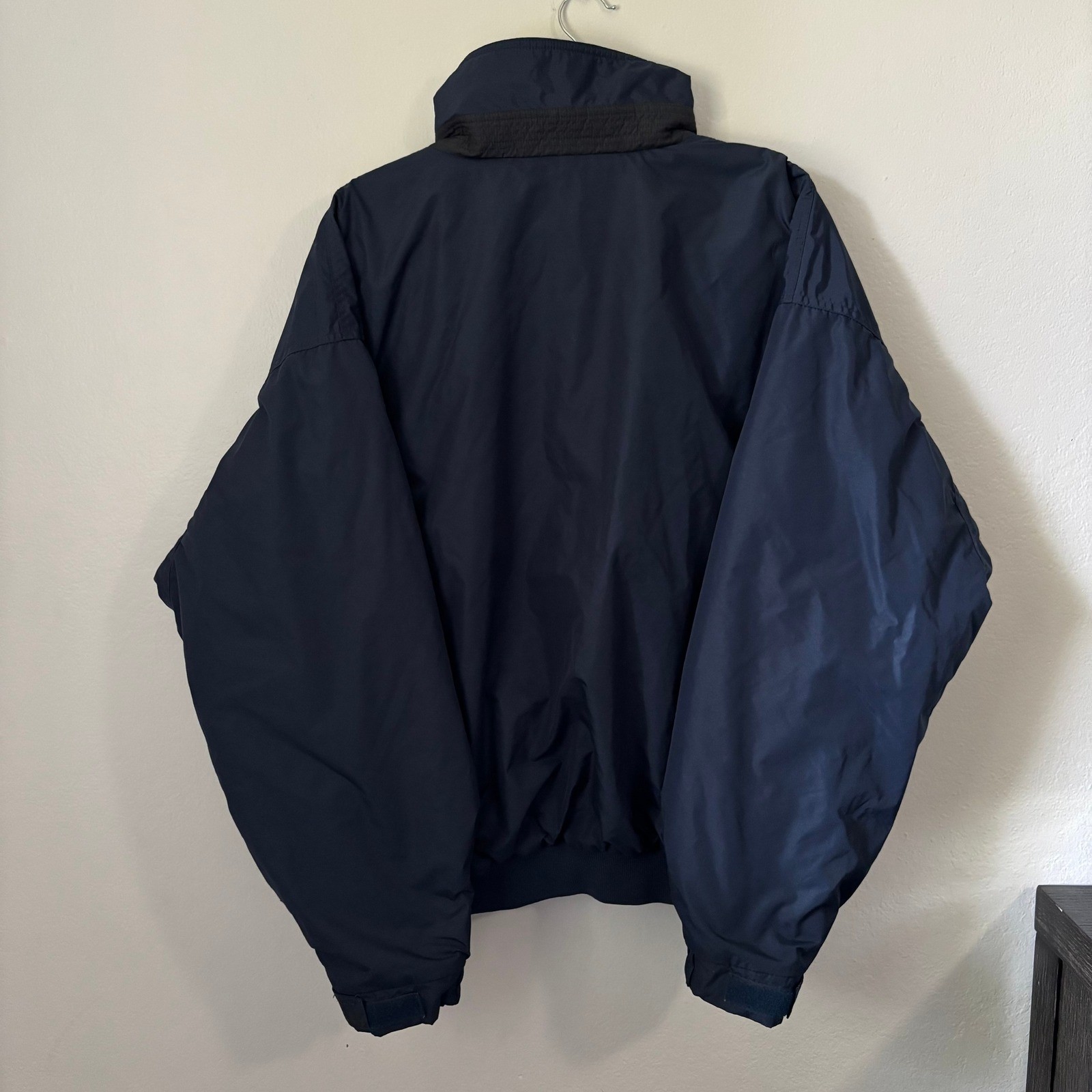 Columbia Mens XL Navy Blue Fleece Lined Bomber Jacket Full Zip Windbreaker