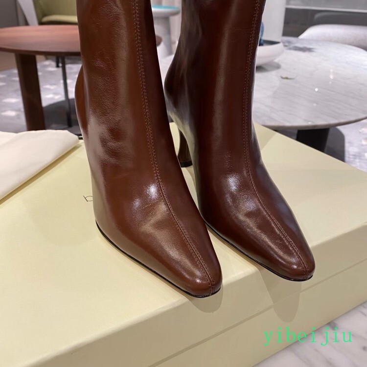 Womens Mid Calf Kitten Heel Boots Pull On Leather Shoes Cowboy Western Plus Size