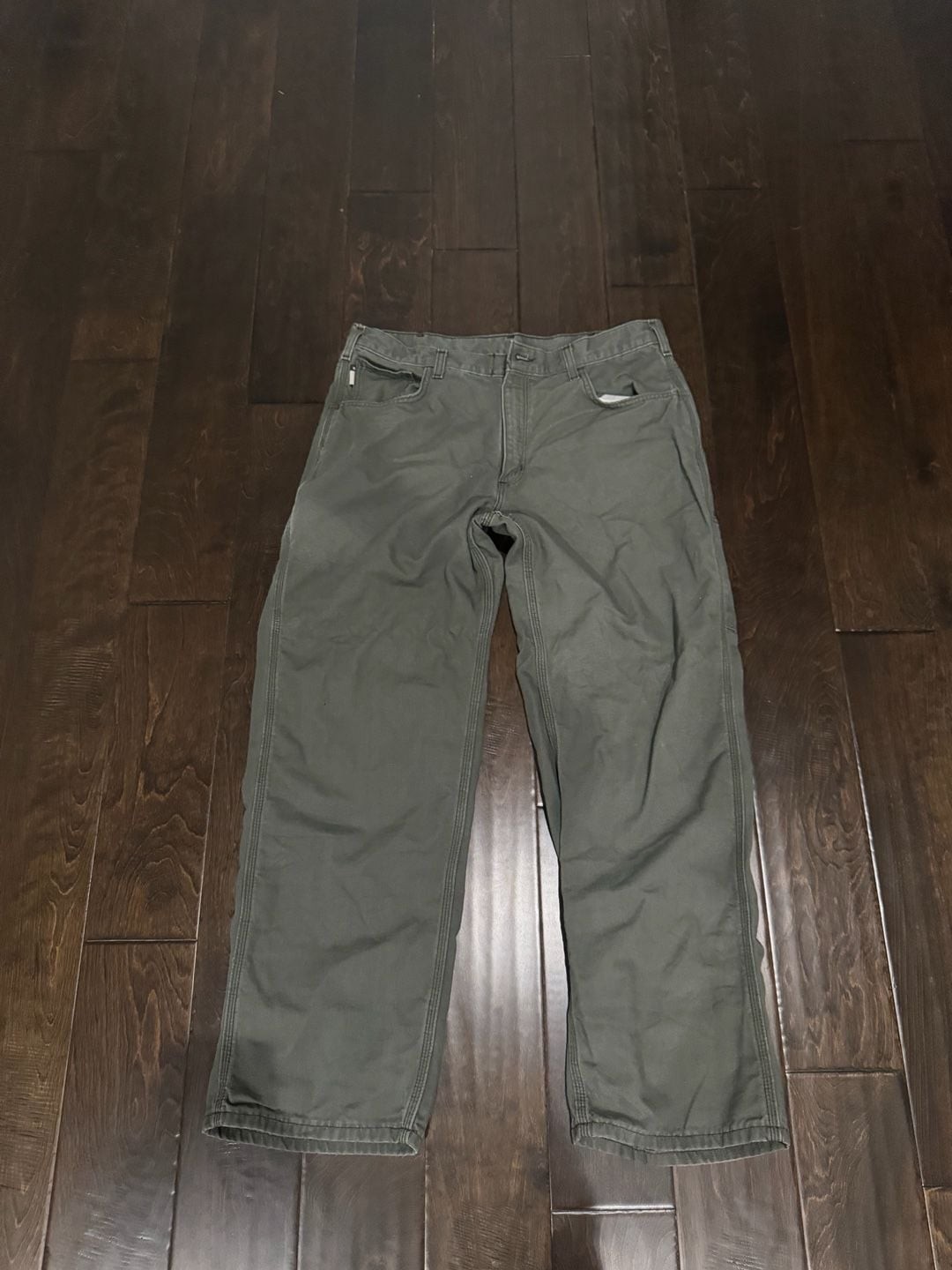 Carhartt FRB159-MOS Flame-Resistant Canvas Carpenter Pants Dark Moss