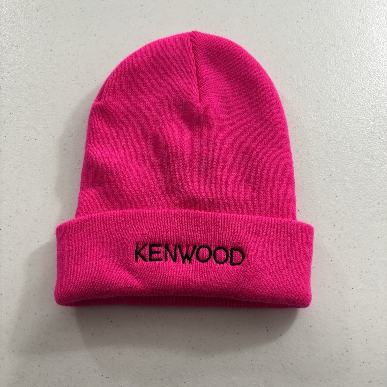 Kenwood Home Car Audio Neon Pink Beanie Winter Hat Port Authority Embroidered
