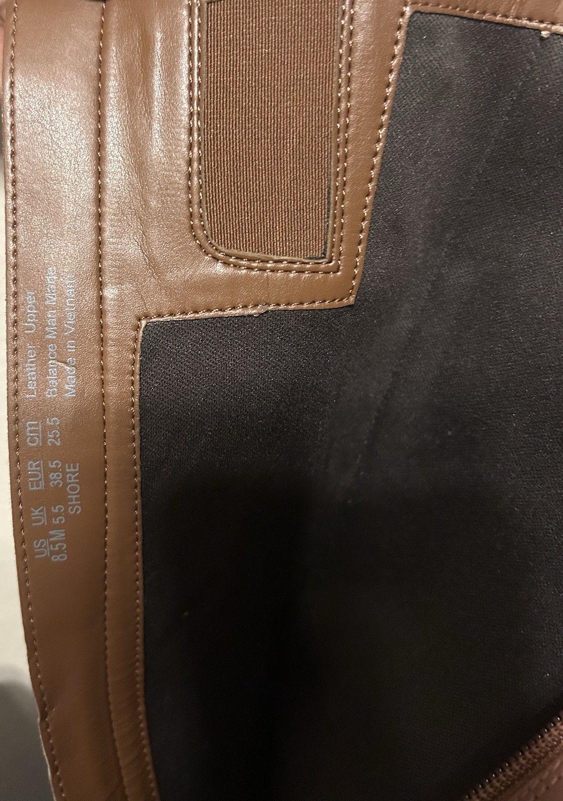 Brown Leather Knee-High Riding Boots Side Zip Almond Toe Stretch US 8.5