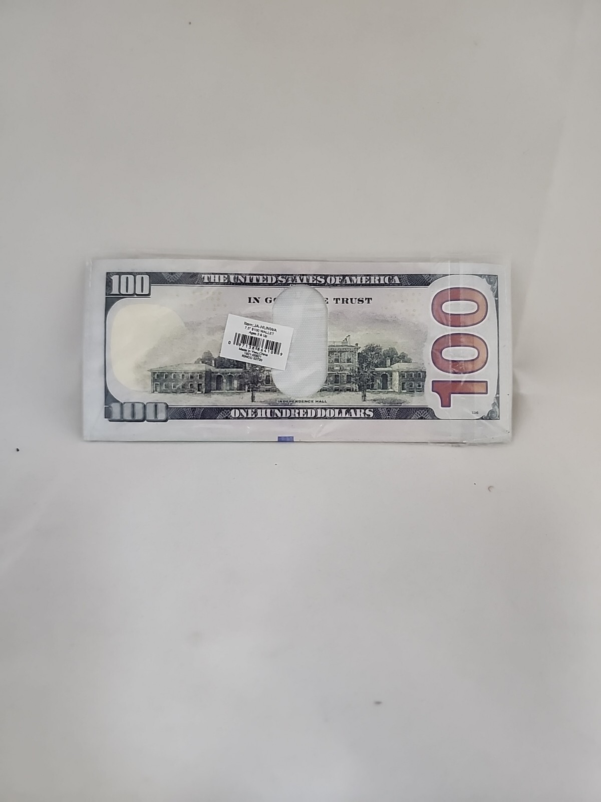 Realistic 100 Dollar Bill Wallet Thin Bi-Fold Money Benjamin 7.5″ Novelty New