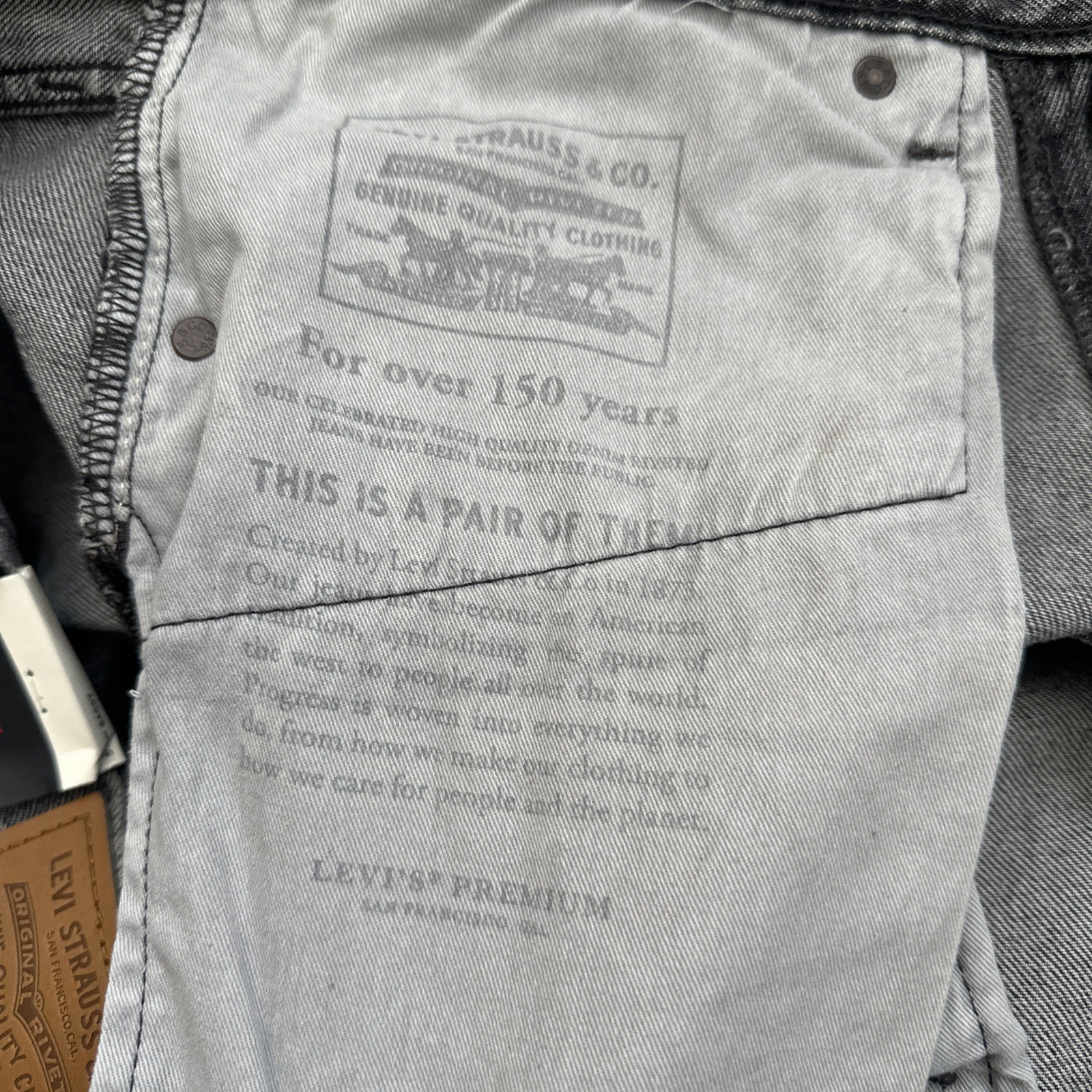 Levi ‘s Premium Men’s 578 Baggy Throughout Denim Jeans Sz. 32Wx30 Gray New
