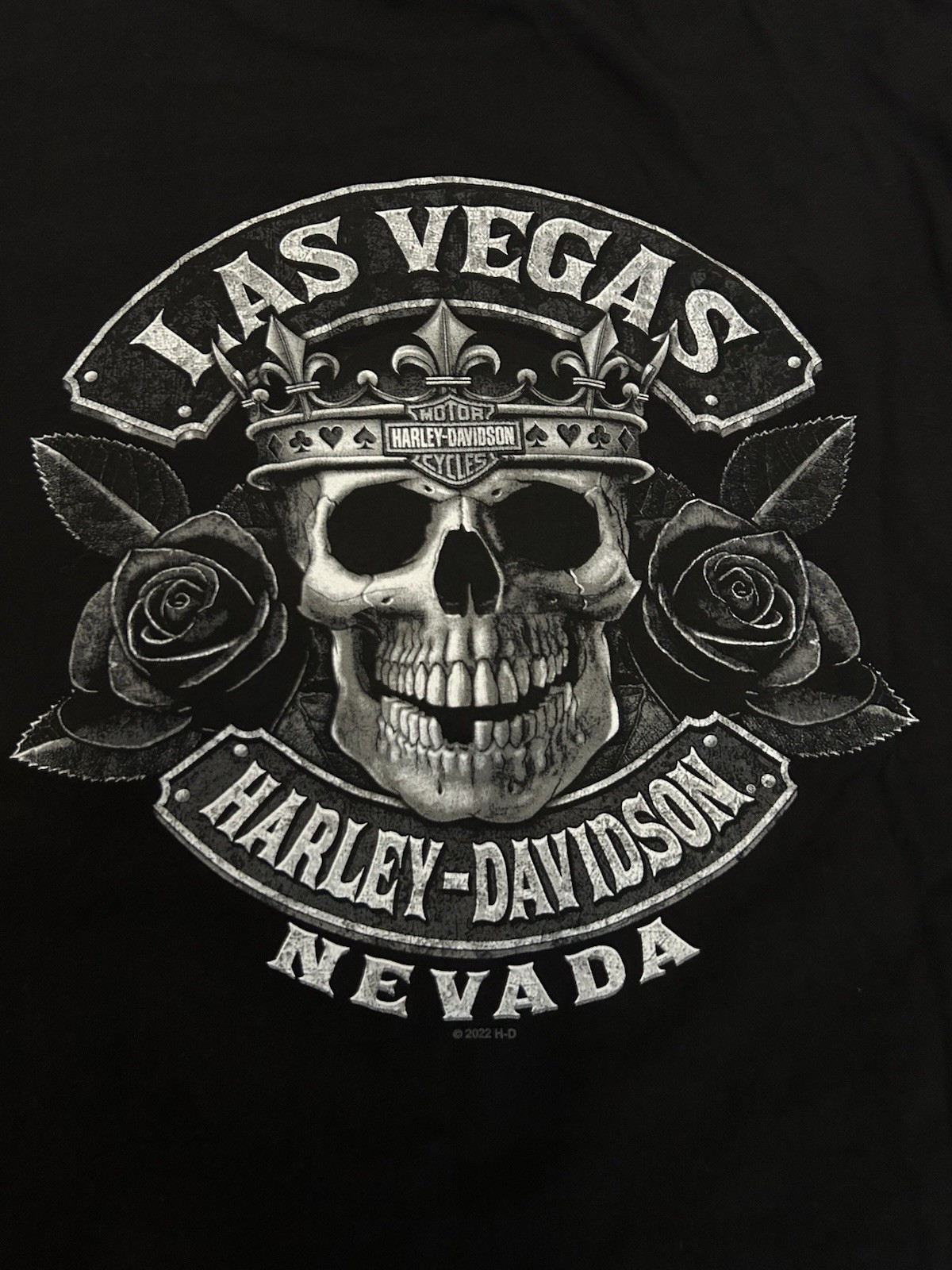Harley Davidson T-Shirt Size 3XL Las Vegas Biker Skull Roses Raiders