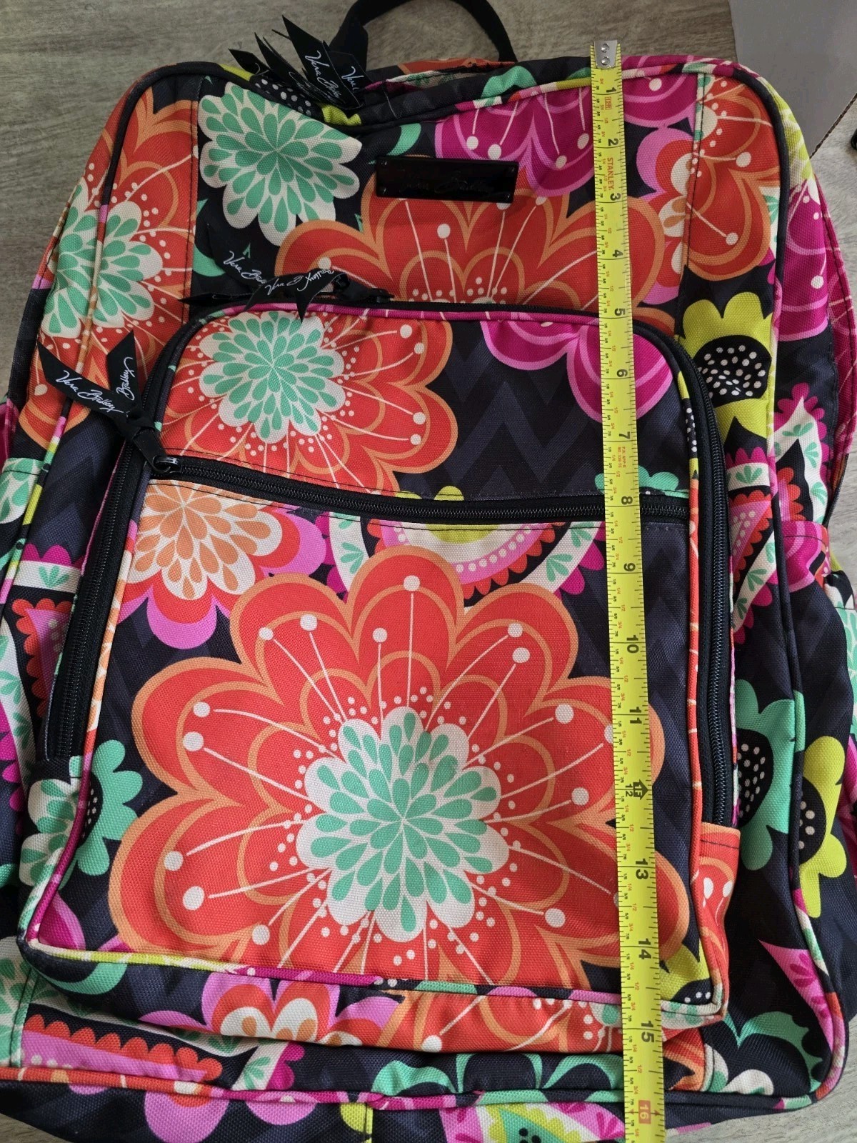 Vera Bradley Bouquet Book Bag Large Backpack Bright Floral Work School Travel