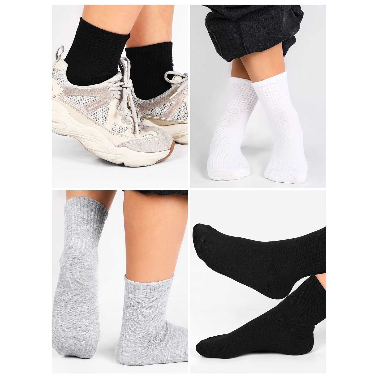 Lot 1-3 Pairs Mens Womens Ankle Quarter Crew Socks Sport Casual Cotton Socks US