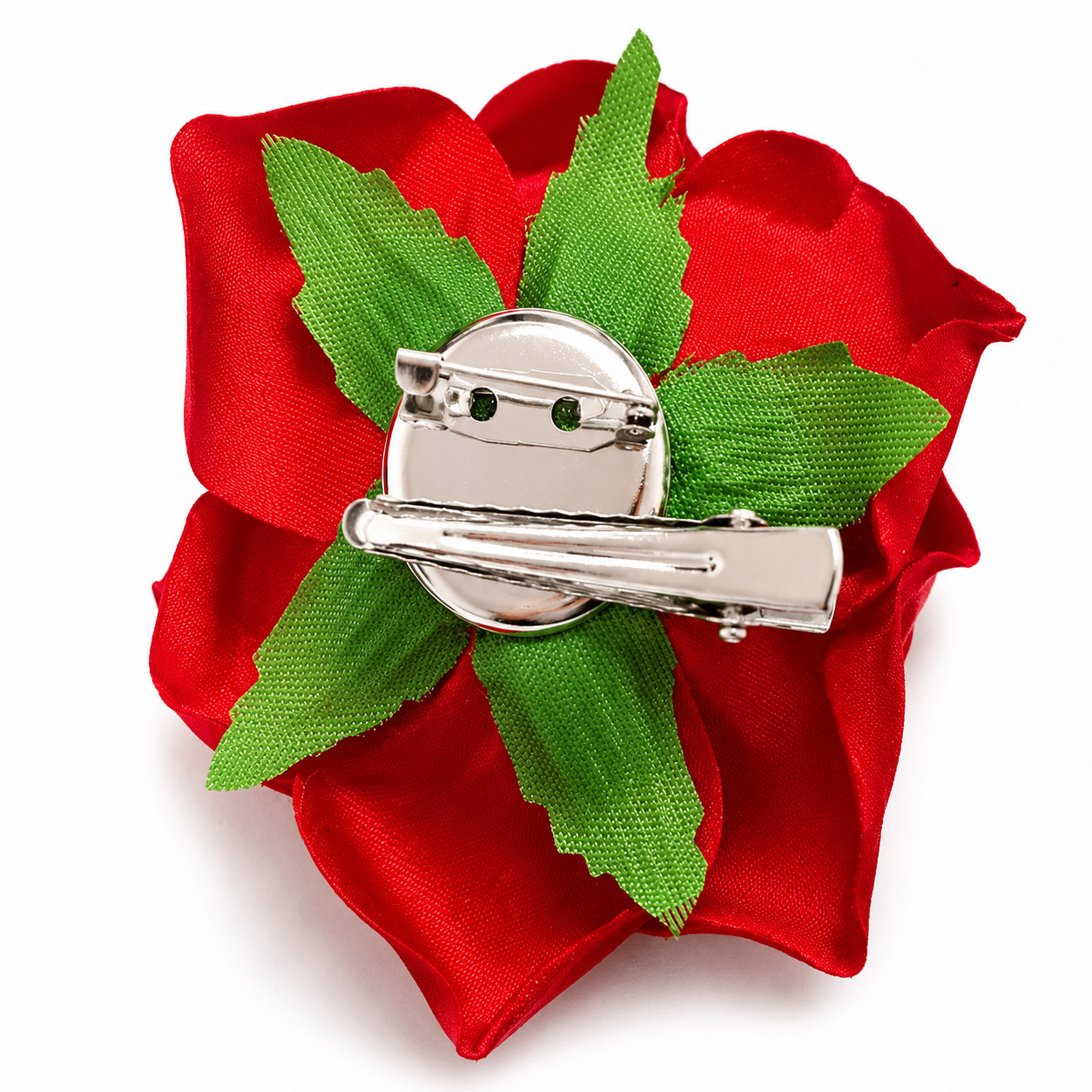 2pc Silk Red Rose Hair Flower Clips Bridal Hairpin Brooch Wedding Bridesmaid Lot