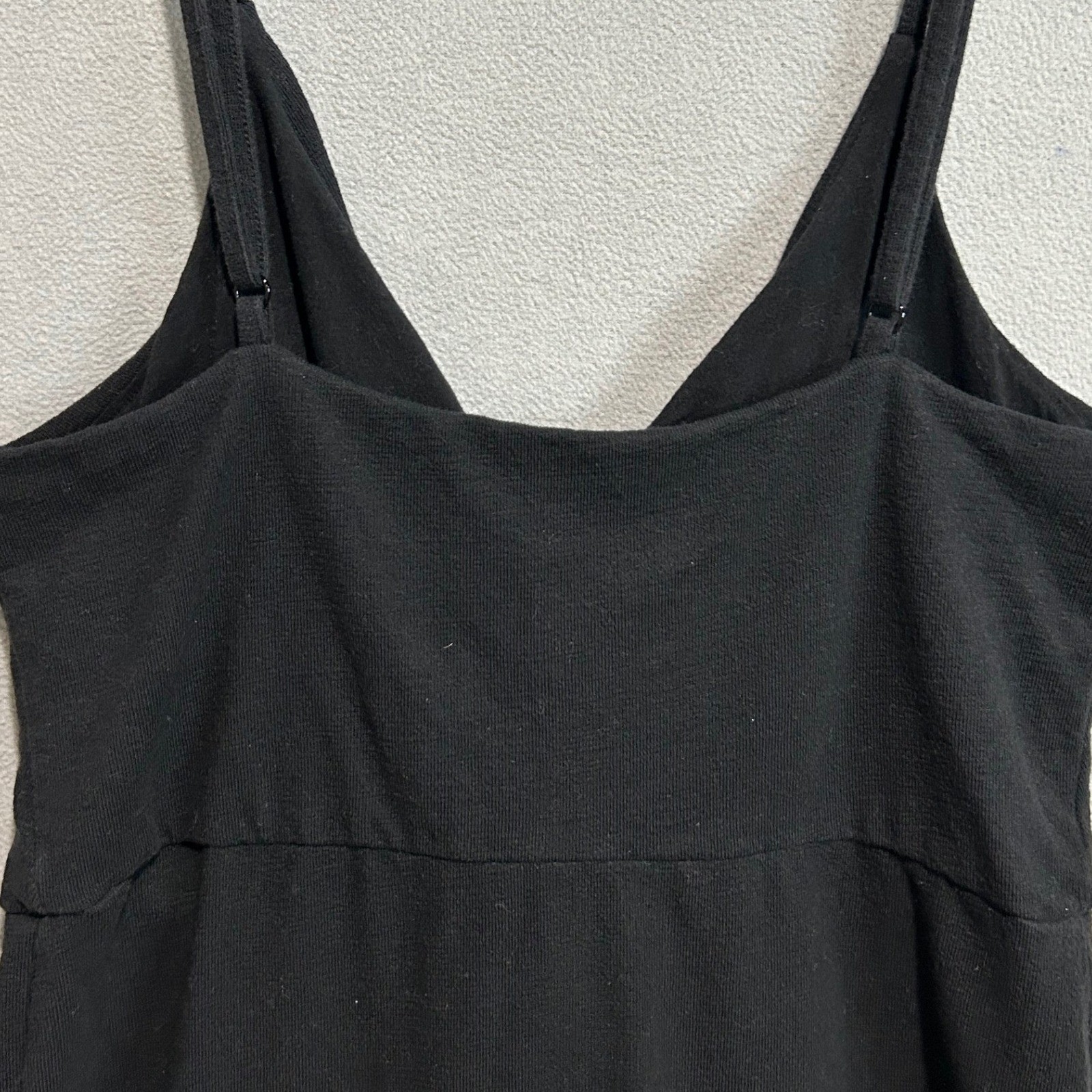 H&M Dress Women Large Black Twist Front V-Neck Bodycon Minimalist Basic Chic LBD