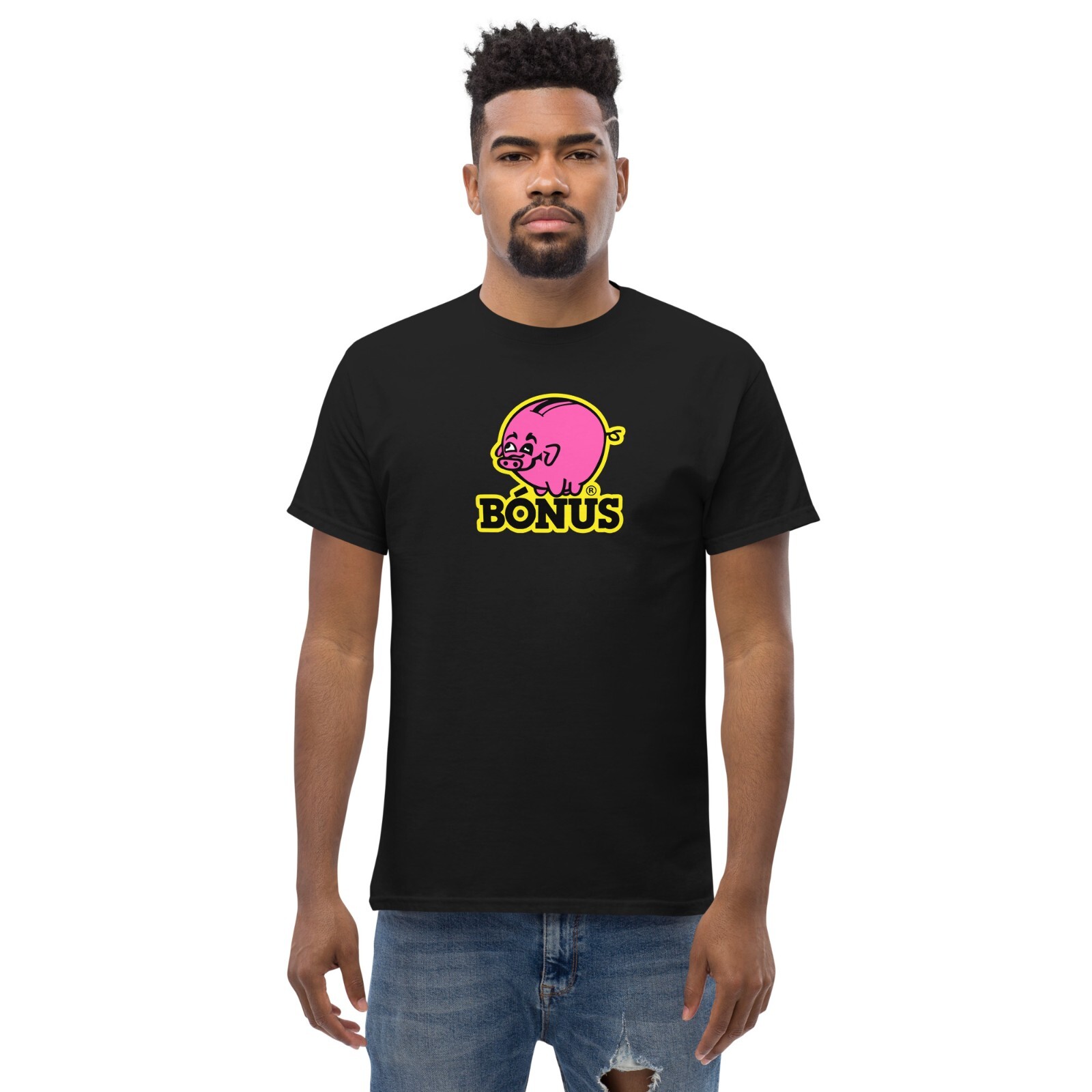 Bonus Iceland Supermarket Pink Piggy Bank Logo T-Shirt Bonus Iceland Tee