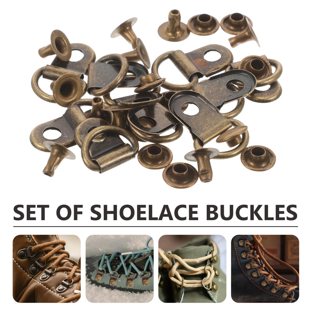 20Pcs Metal Shoe Lace Buckles Strong Wear Resistant Boot Eyelet Repair Kit