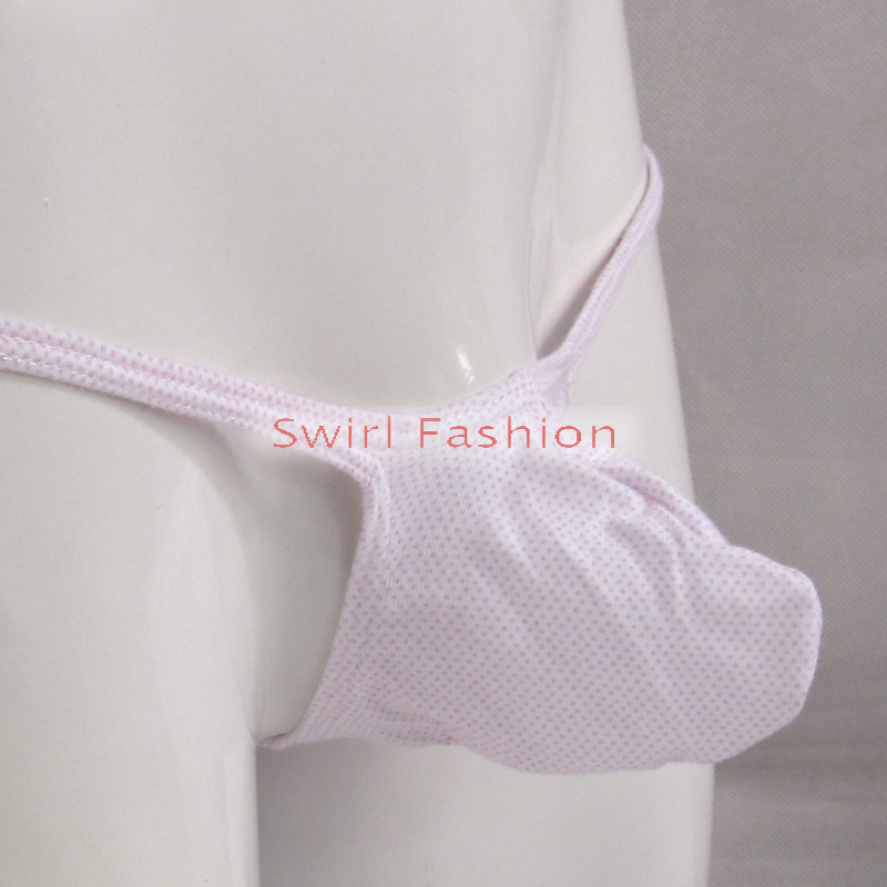 K403 CP String Thong Grape Smugglers Contoured Pouch Cotton Polka Dots