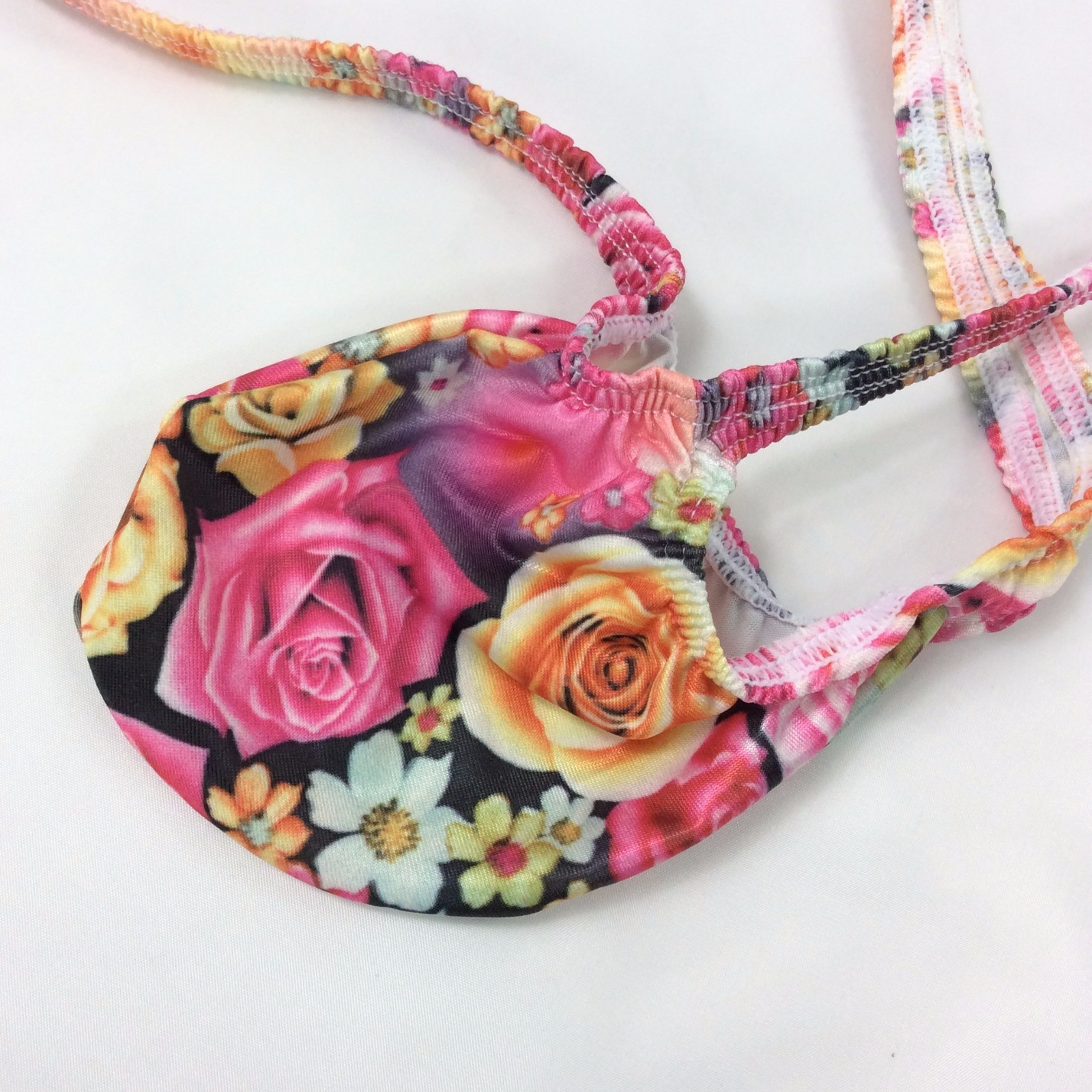 K403 P Sexy Mens String Thong Grape Smugglers Contoured Pouch Pink Floral Print