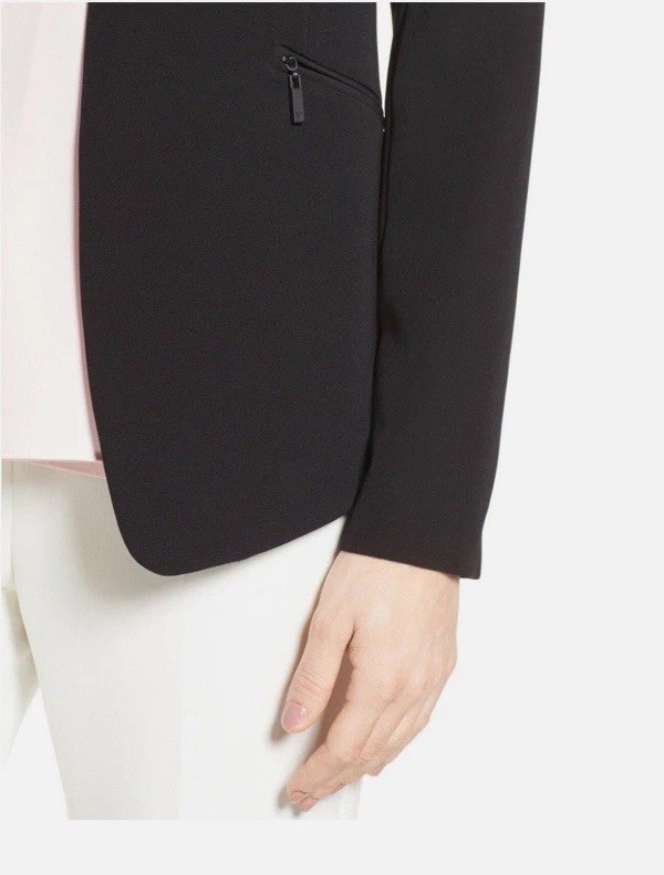 Vince Camuto Sophisticated Black Classic Blazer, Zip Pockets, All Seasons, Sz 10