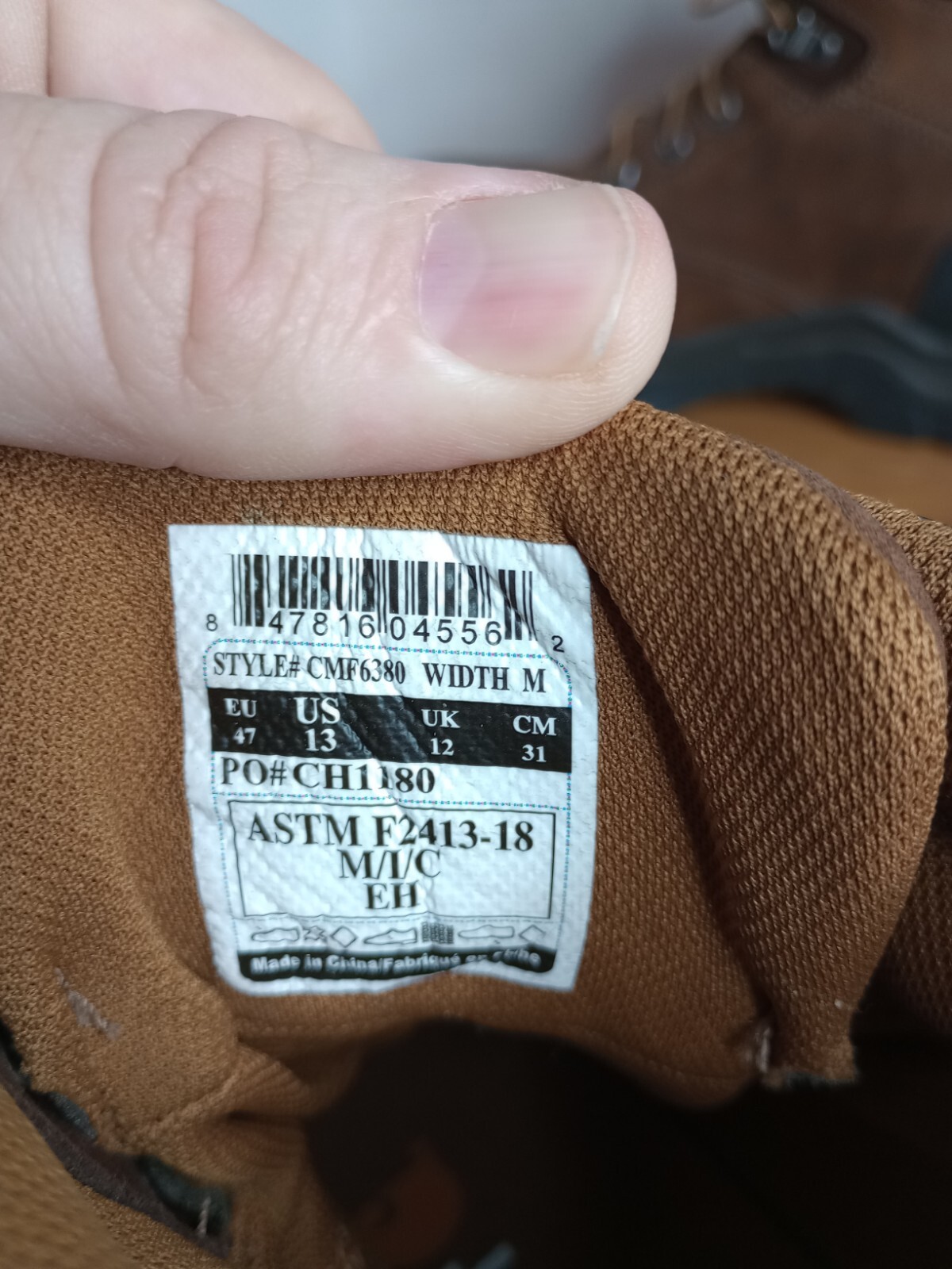 Carhartt Men’s US 13M 6″ Rugged Flex WP Comp Toe Work Boot Dk Brown CMF6380
