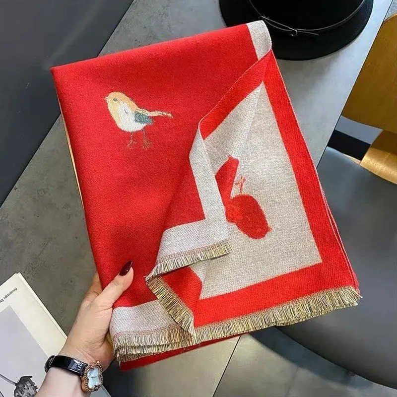Women’s Thick Imitation Cashmere Blanket Scarf Warm Pashmina Shawl Winter Wrap