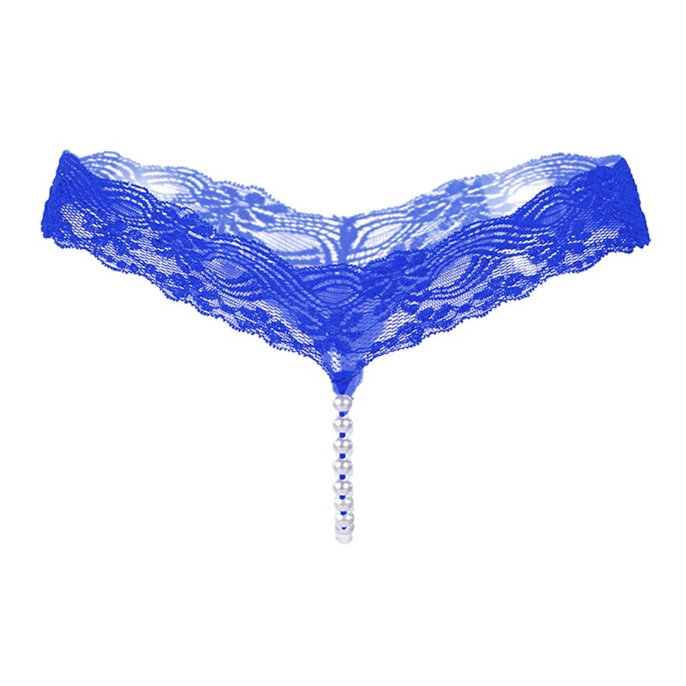 T back Thong Lingerie Lace Underwear Women G String Panties with Pearls