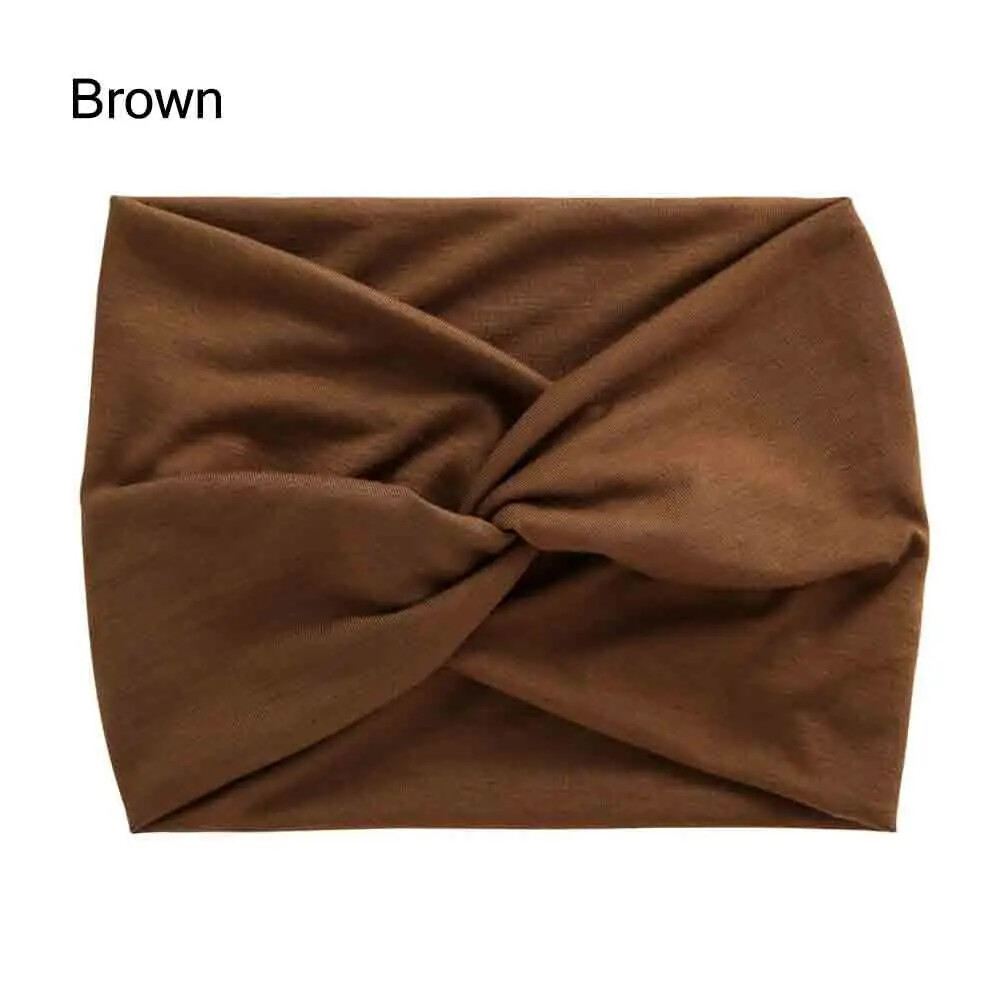 Twisted Hair Wrap Yoga Headband Stretchable Turban Hairband Fashion Solid Color