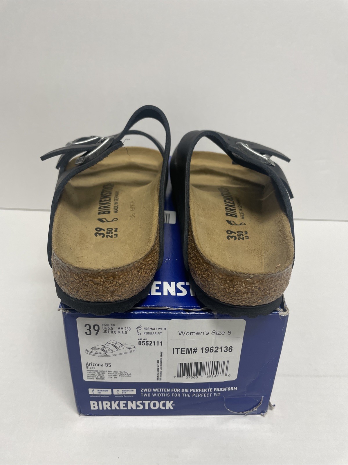 BIRKENSTOCK Arizona BS Slide Sandal Unisex Size US W8/M6 Black