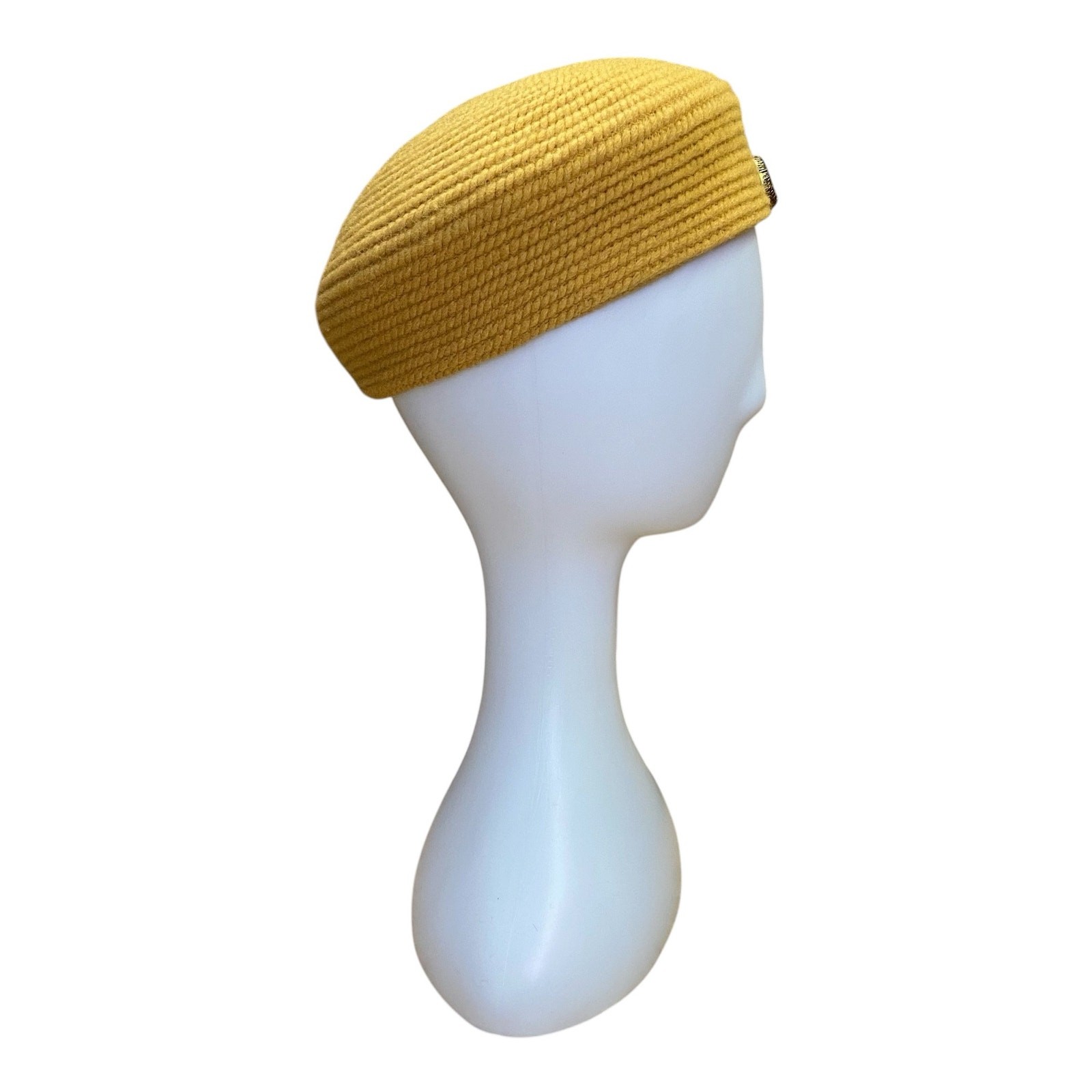 1960s Golden Yellow Pillbox Hat Everitt Original Woven Tilt Hat