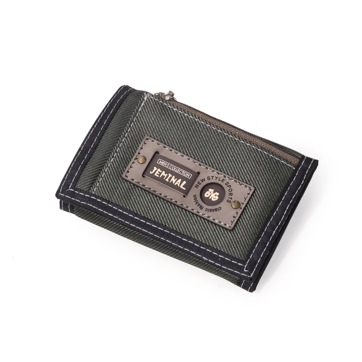 Teens Nylon Trifold Casual Gray Wallet for Male Men Women Young Novelty Money Ba