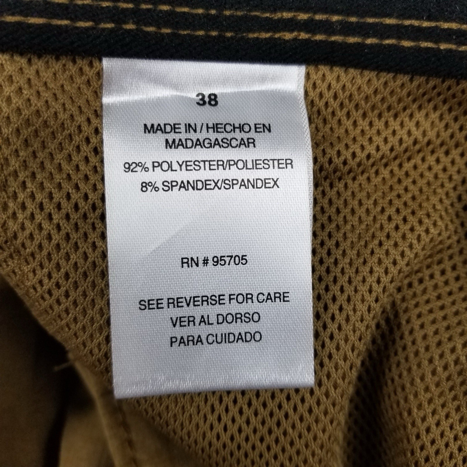 Iron Co Men’s Stretch Tech Shorts with Cargo Pockets Size 38 Camel Color