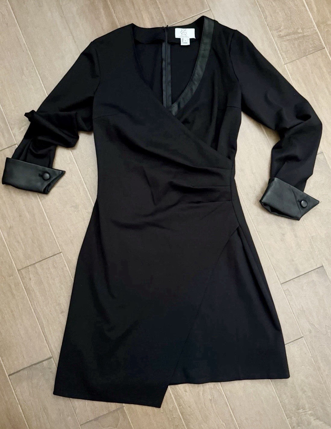 KG’s House of Fashion Ponte Di Roma Dress Black Flattering Waist Slimming sz 8 M