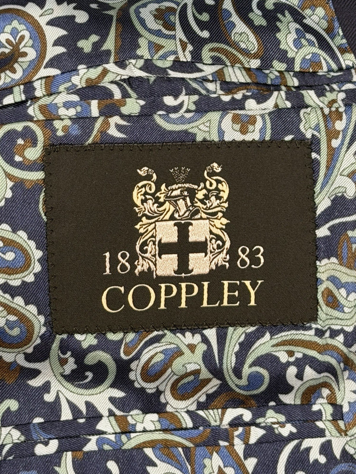 Coppley Canada Men’s Navy Blue Striped Super 110s Wool Suit 48R 42X28 $1,098