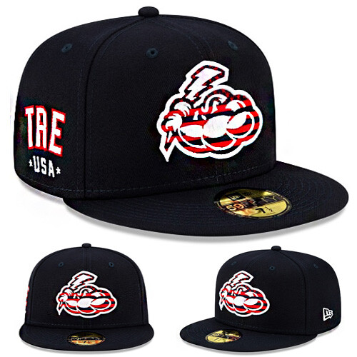 New Era Trenton Thunder Navy 5950 Fitted Hat MILB Official 4th July USA Edition