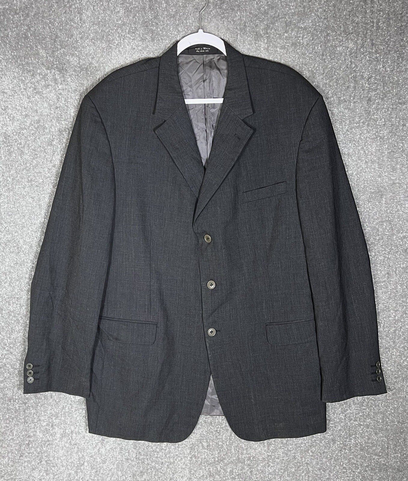 Andrew Fezza All Seasons Cashmere Wool Blazer Mens Size 46L Gray Pockets