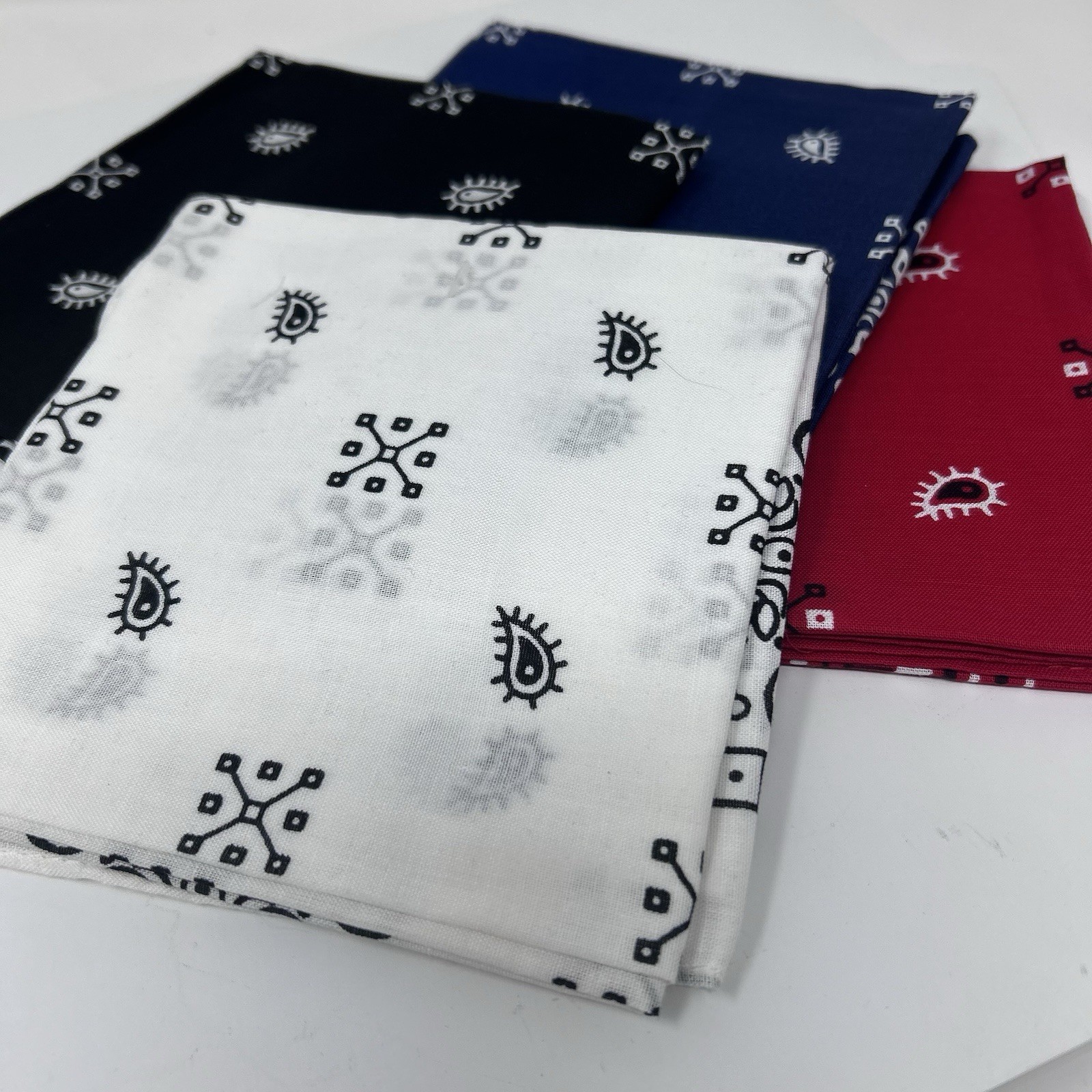 100% Cotton Paisley Bandanas 22″X22″ Scarf Head Neck Bandannas lot of 4