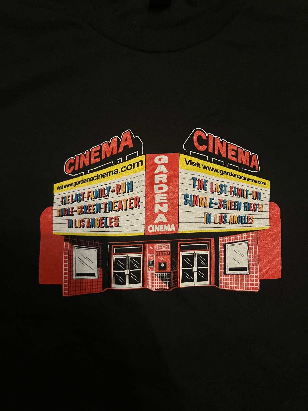 GARDENA CINEMA T SHIRT NEW SIZE LARGE (L) SUPPORT INDIE FILM & THEATERS