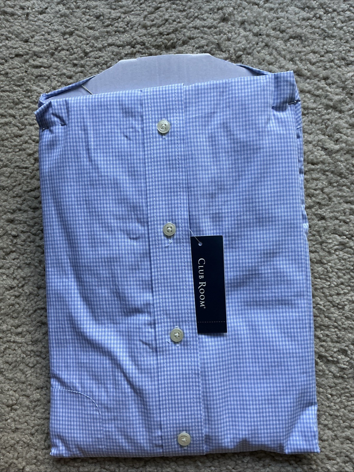 Club Room Performance Men’s Regular Fit Dress Shirt 16.5 34/35 Light Blue