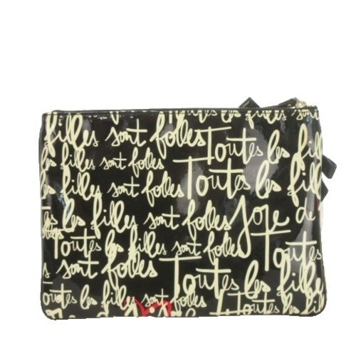 Unused Kate Spade Garance Doré capsule collection clutch bag, black enamel