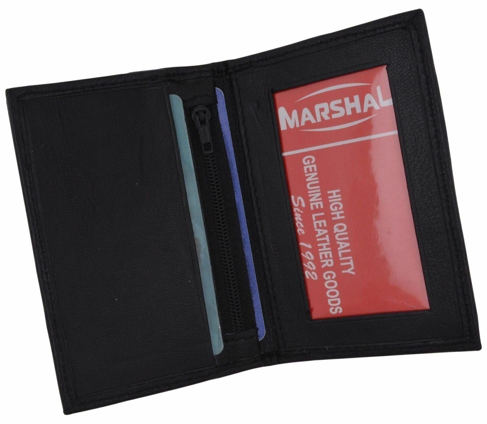 Slim Thin Mens Genuine Leather Bifold ID Window Wallet Credit Card Holder Black