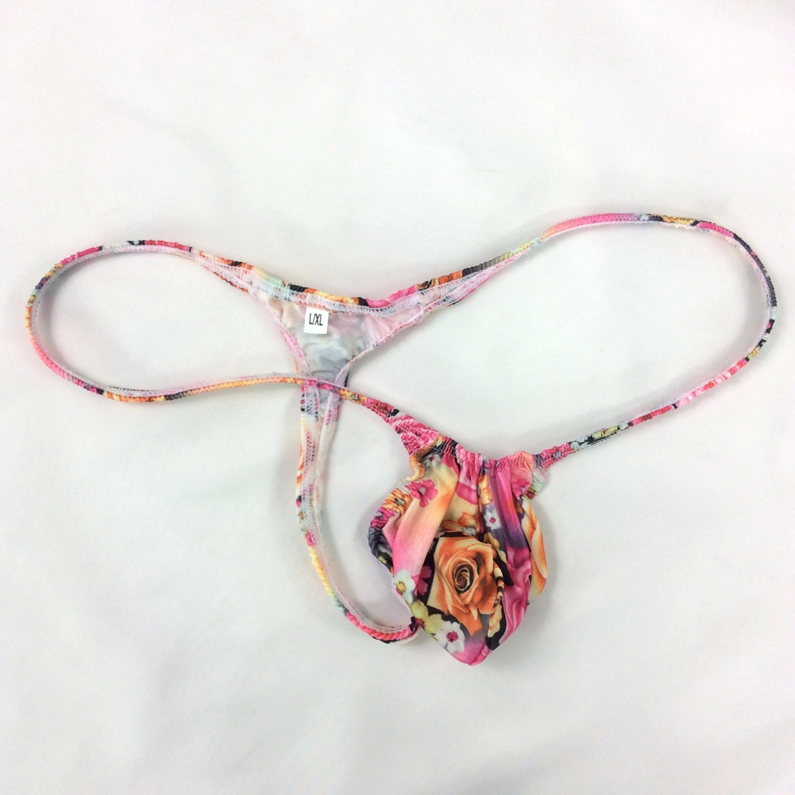 K403 P Sexy Mens String Thong Grape Smugglers Contoured Pouch Pink Floral Print