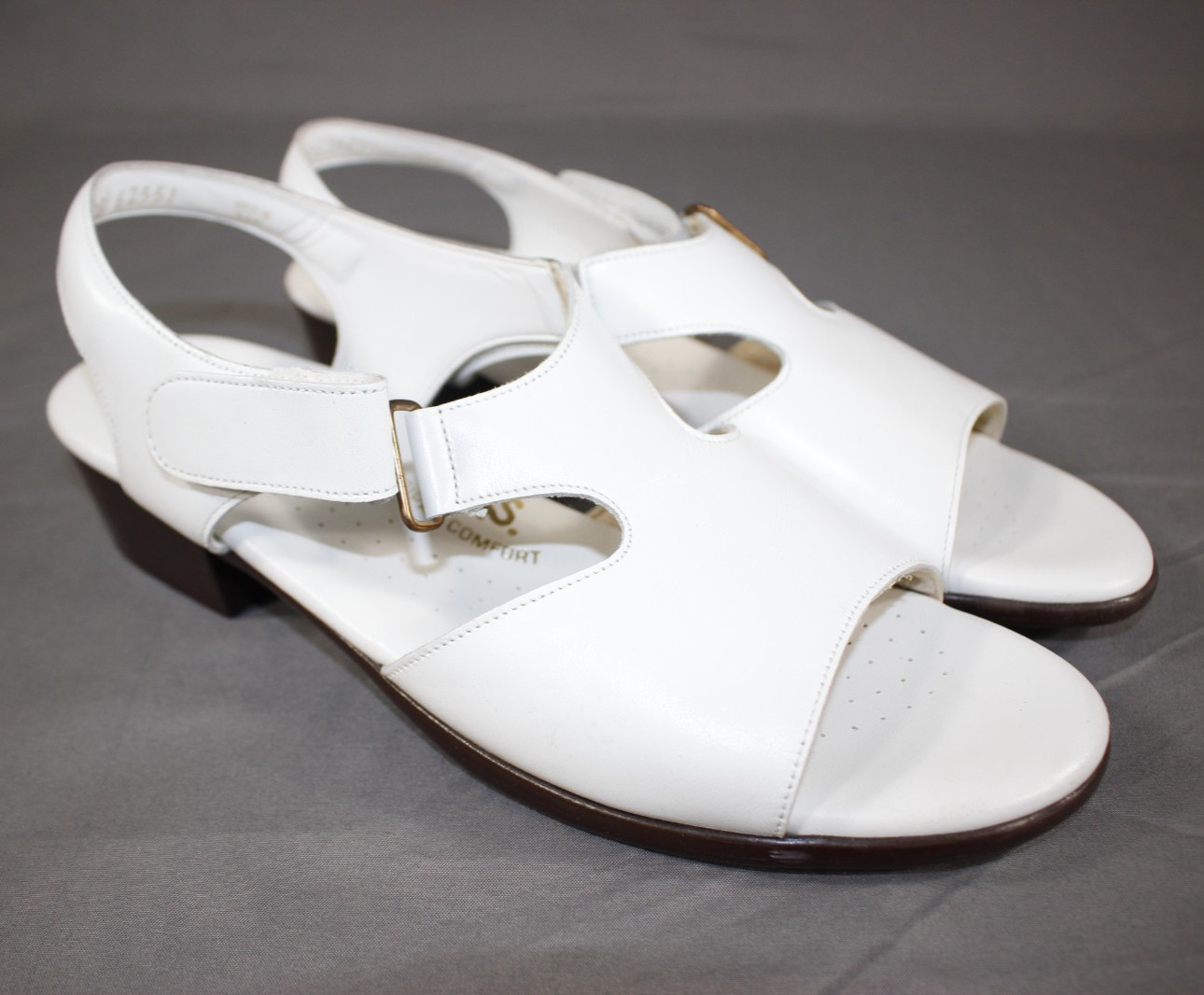 SAS Shoes Women’s 9 S Suntimer Sandals Slingback Heeled Tripad Comfort USA White