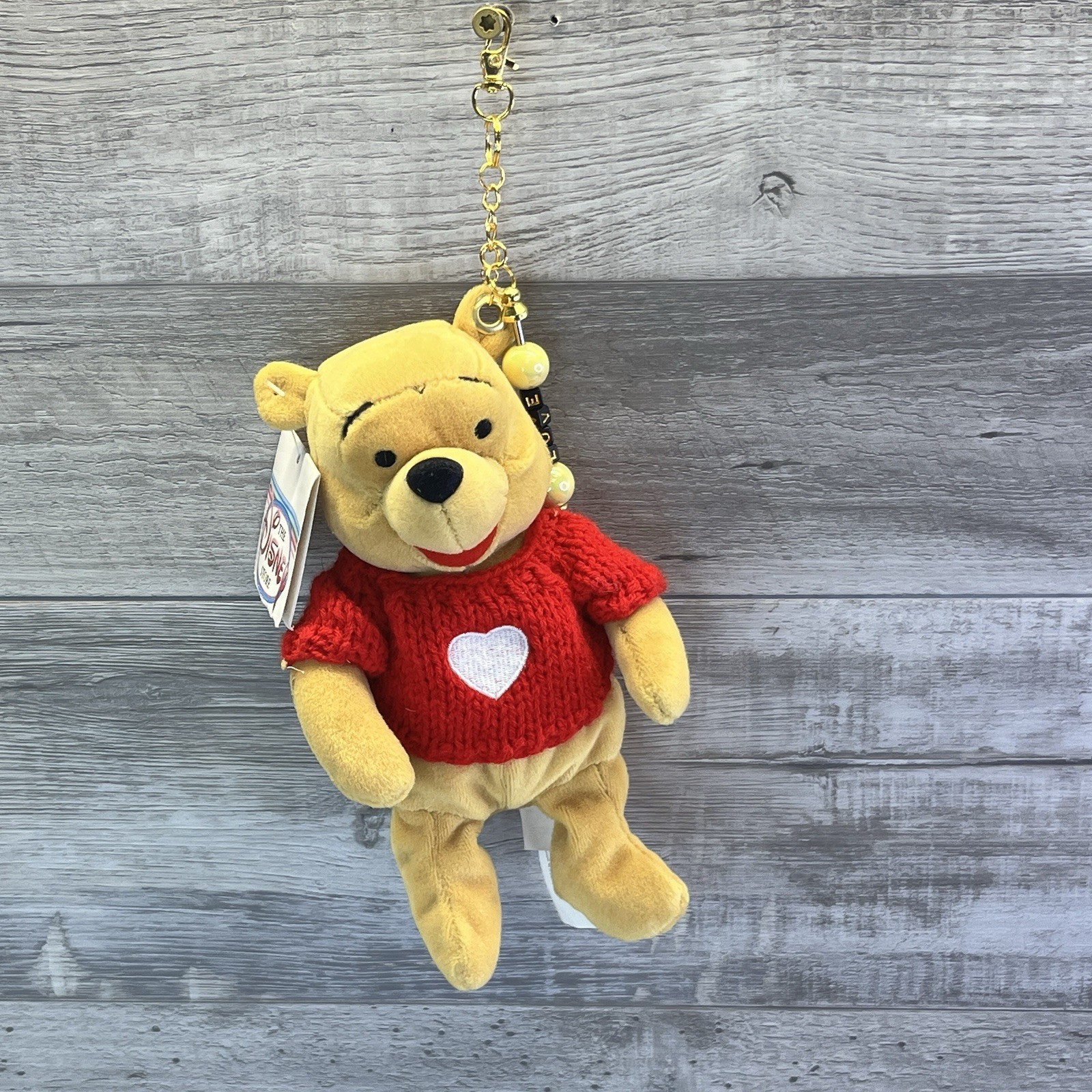 Winnie the Pooh OOAK Toy Bag Charm Keychain Handmade Ornament Vintage Plush