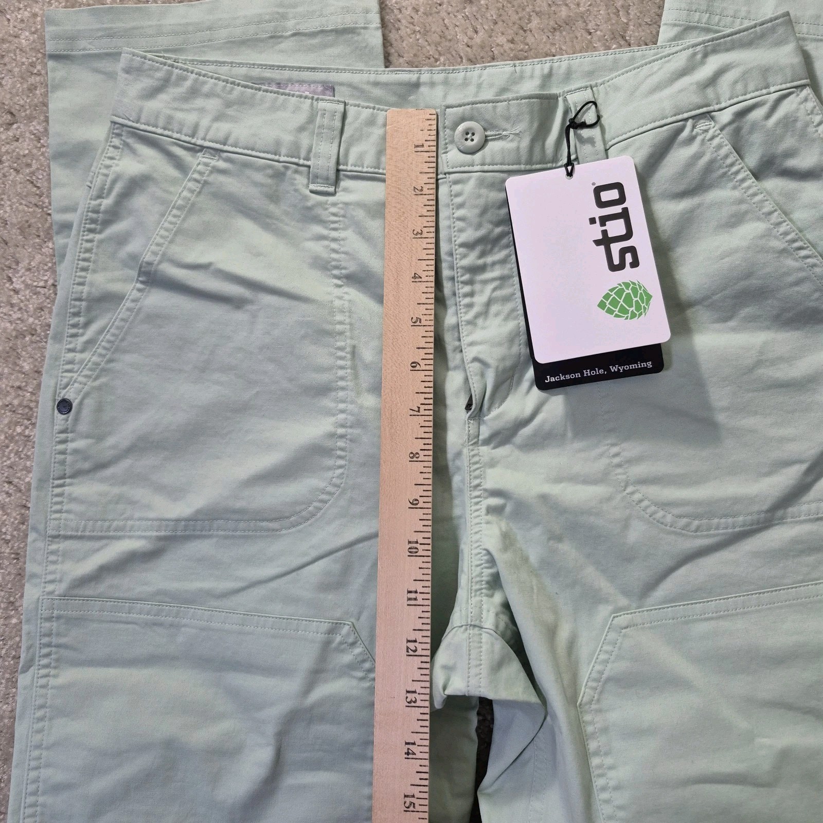Stio Rivet Cord Twill Carpenter Pants Womens 10 Green Double Knee Outdoor