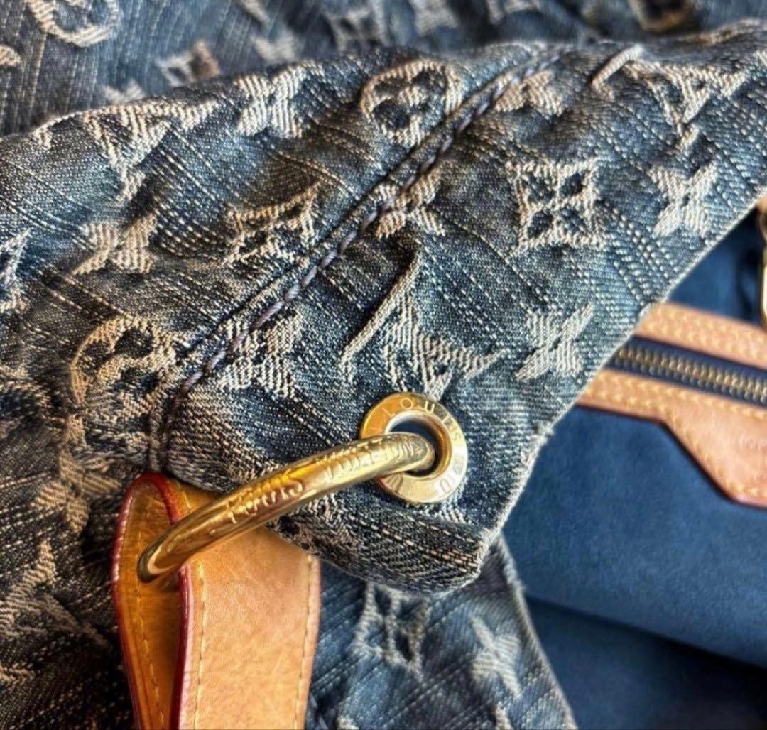 LOUIS VUITTON Monogram Denim Daily GM Blue M40493 Shoulder Bag Auth