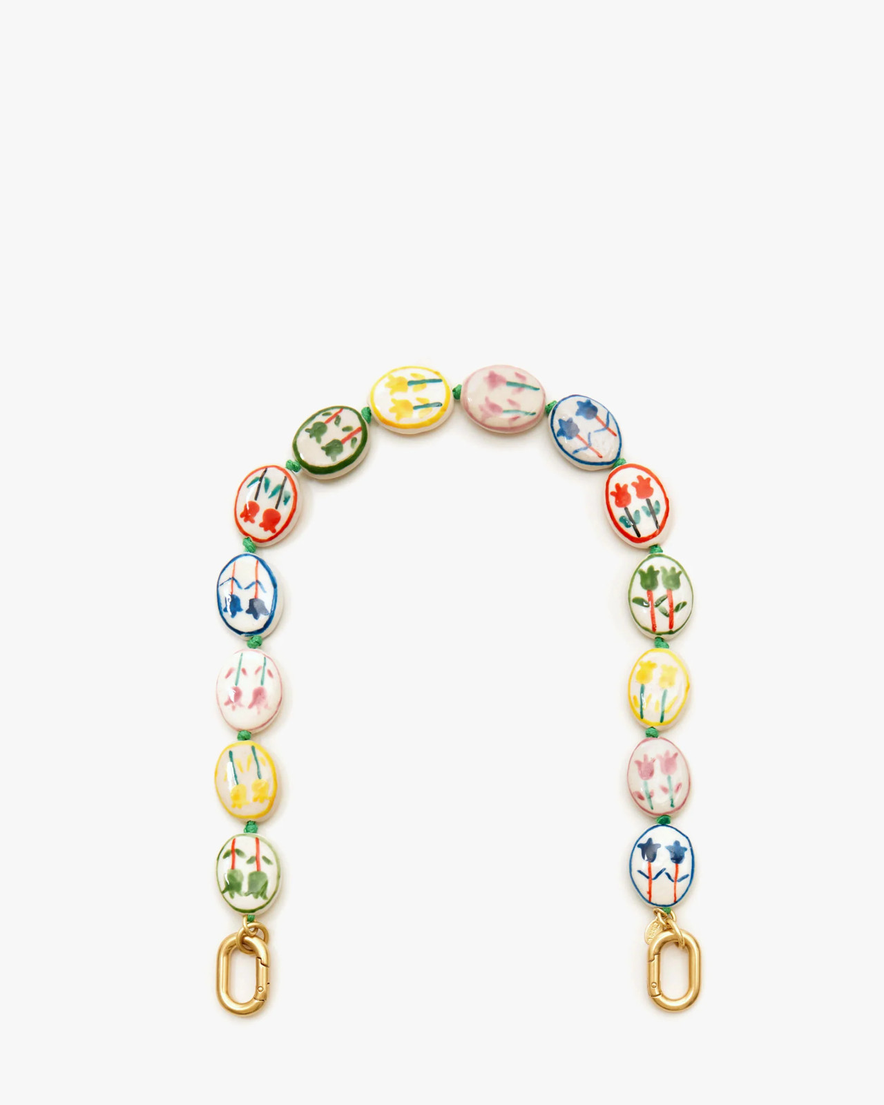 Clare V. Adjustable Shortie Strap in Multi Porcelain Flower, New with Tags