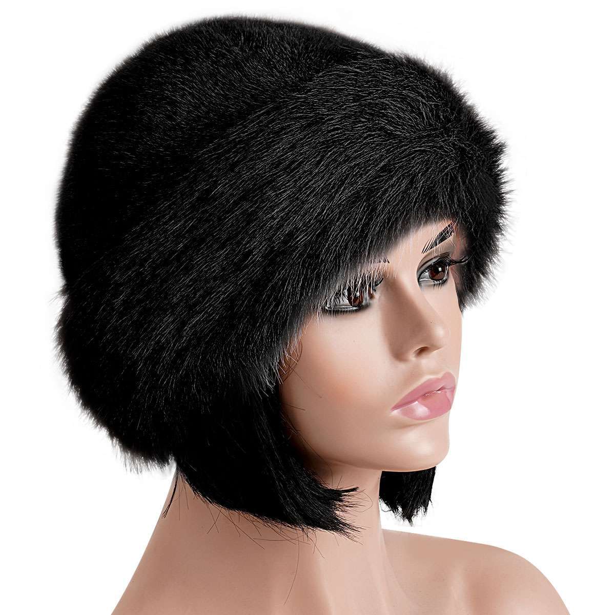Fuzzy Cossack Hat for Womens Winter Fluffy Furry Plush Faux Fur Hats Bucket Hats