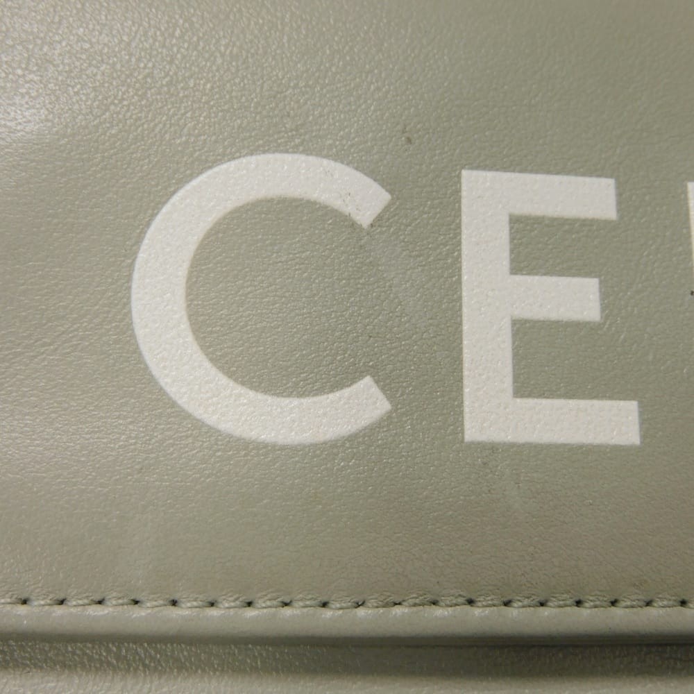 CELINE logo print triangle bag 195903DCS.10PG Shoulder Bag Smooth Calfskin…
