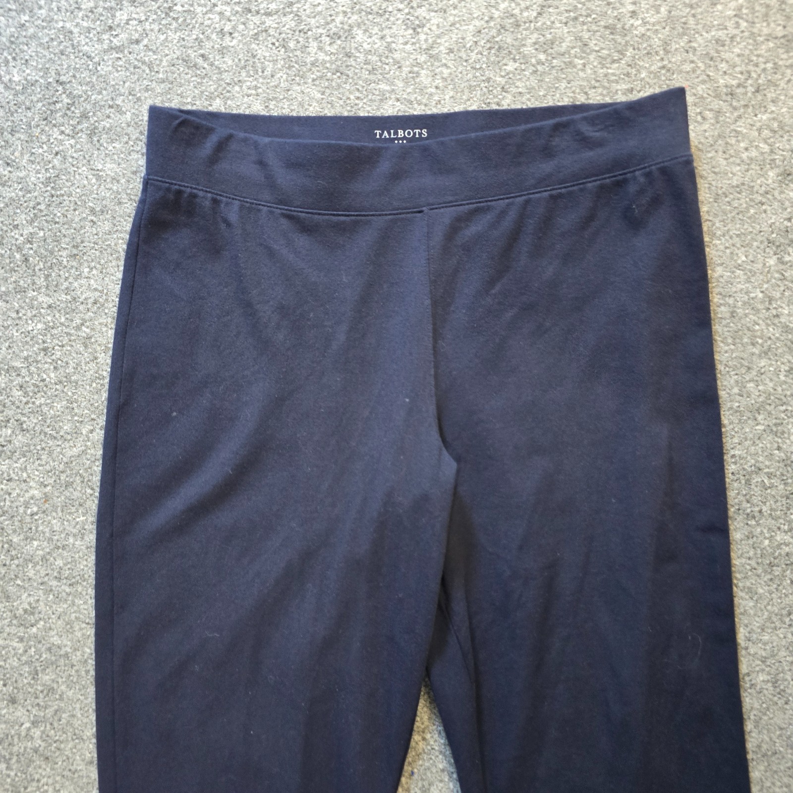 Talbots Pants Womens Large Blue Tapered Pull On Stretch Capsule Casual Lounge