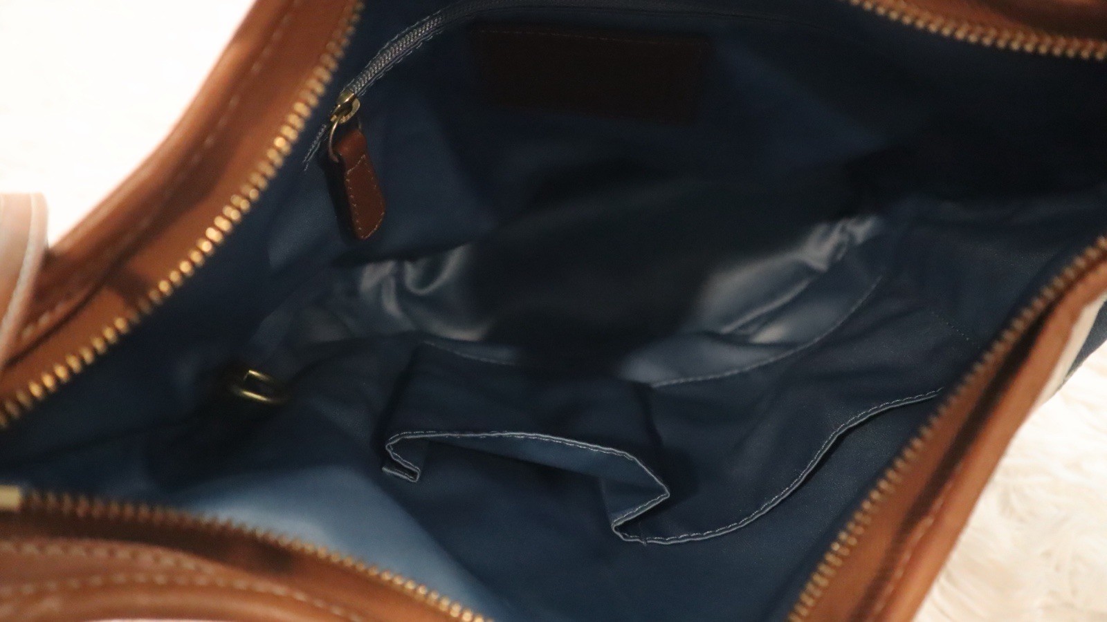 Coach Y2K Vintage Denim Patchwork Leather Brass Bleecker Duffle Bag