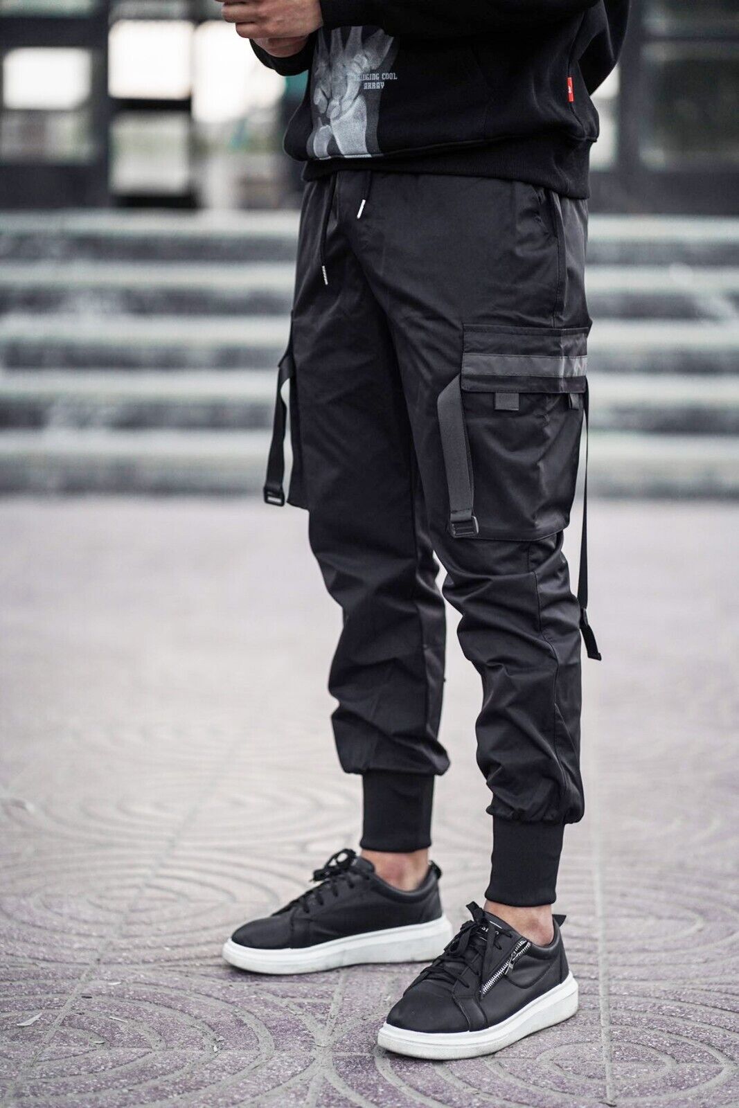 Niepce Techwear Matte Black Pants Streetwear Urban Casual Trouser Joggers