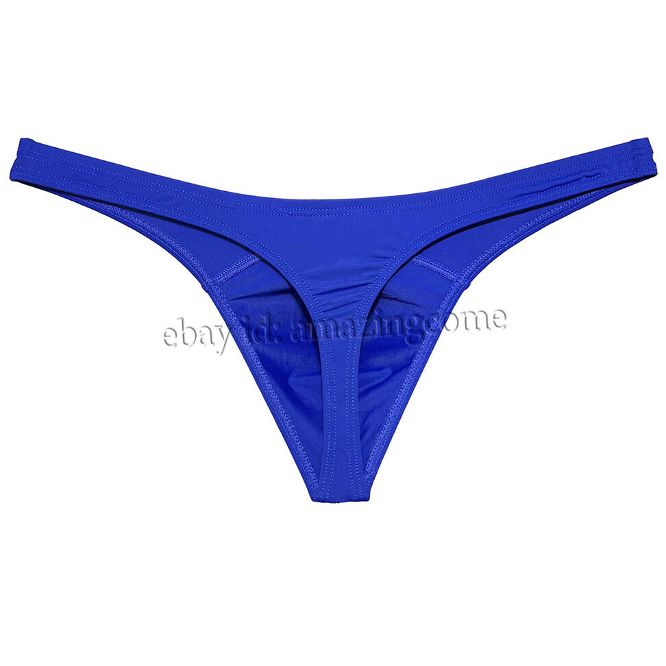 Men’s Matte Swimming Cloth T-back Smooth Thong Underwear Elastic Bikini Tangas