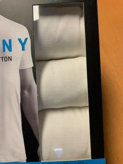 NEW-MEN’S DKNY 3PK CREW NECK T-SHIRT, WHITE, SM,MED or LARGE #3205543401 $38.00