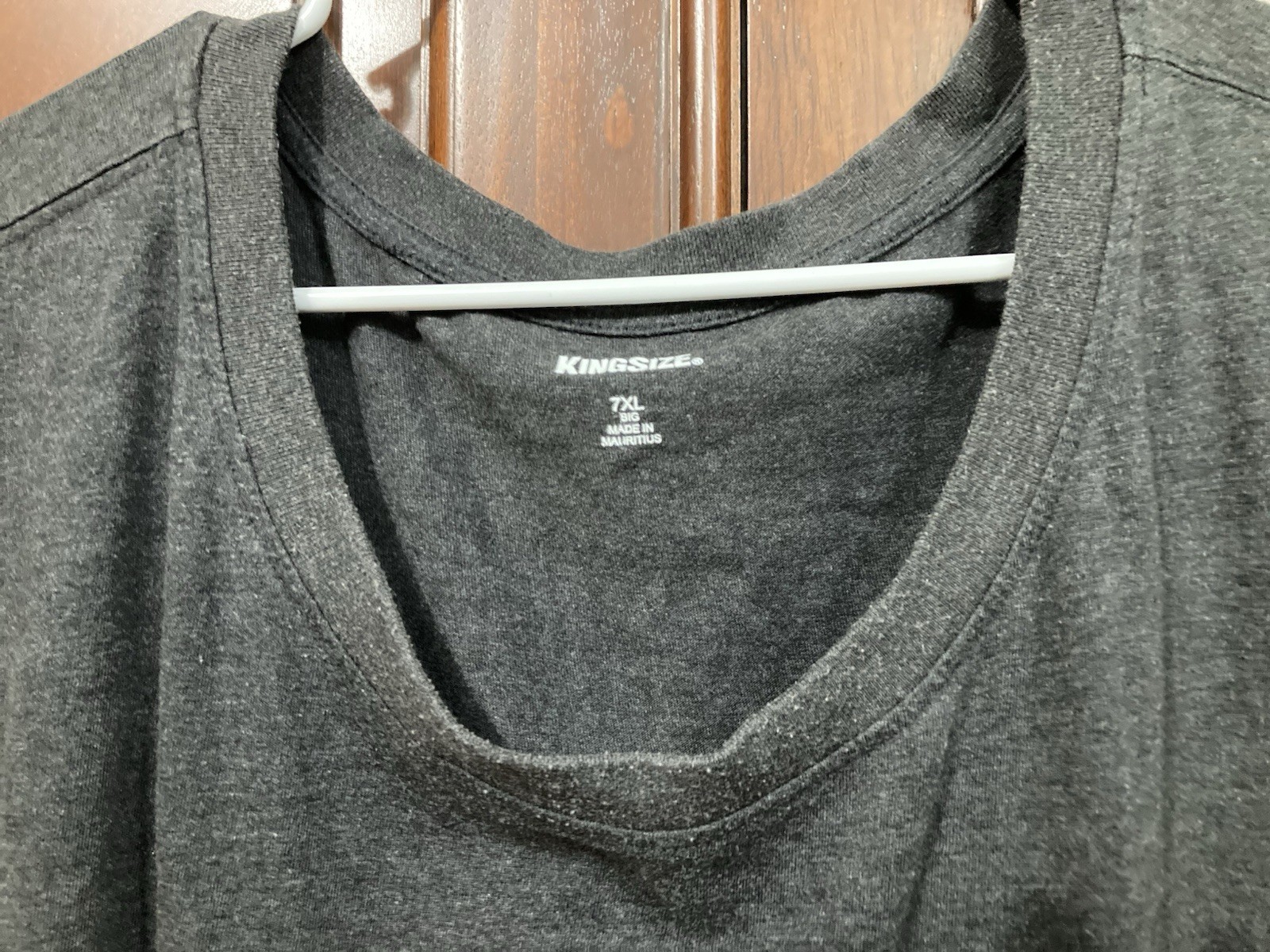 men’s 7xl big Kingsize crewneck s sleeve pocket tee shirt Heather Charcoal Grey