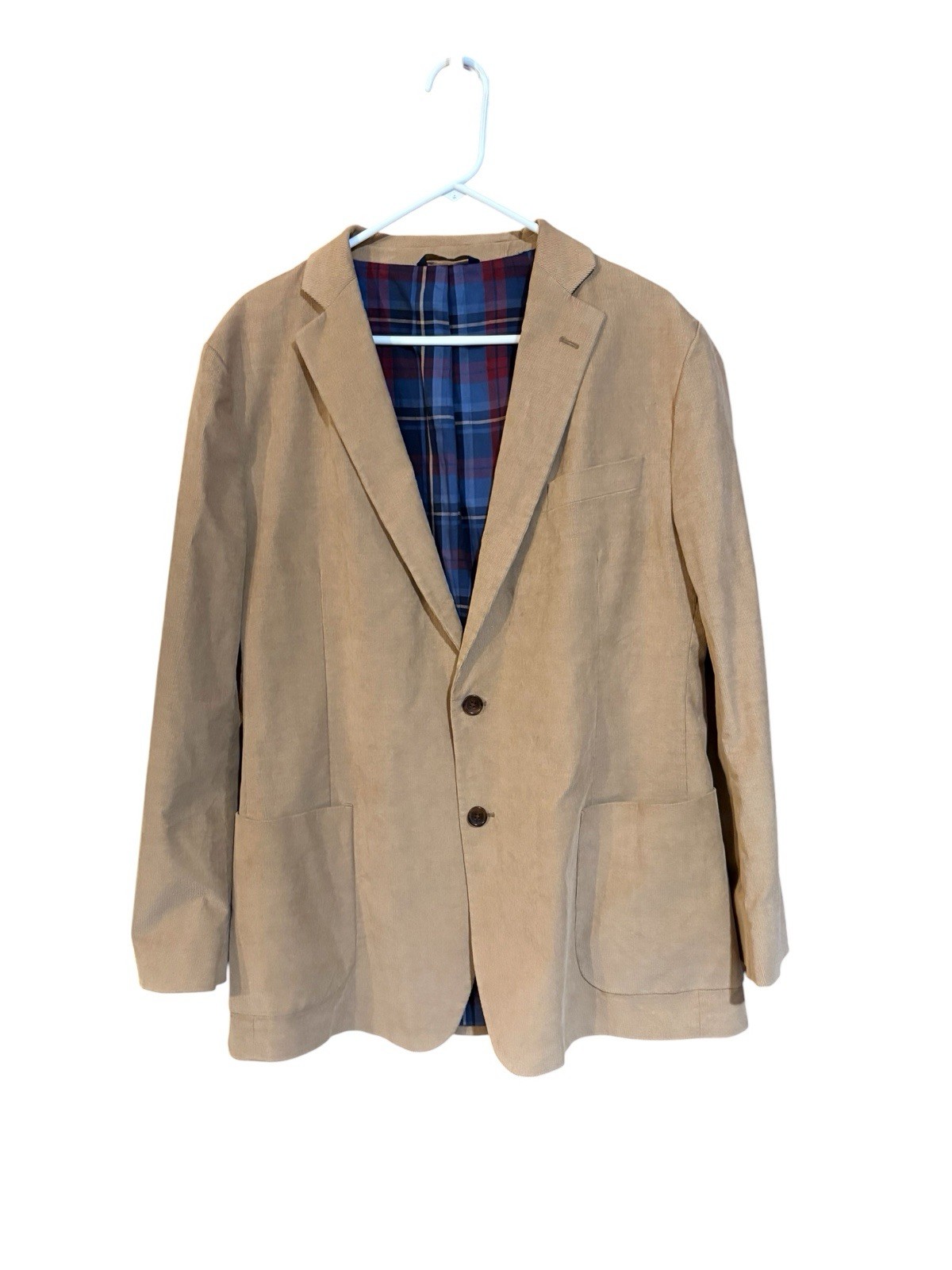 Brooks Brothers Men’s Fitzgerald Fit Beige Corduroy Sport Coat 46R Two-Button